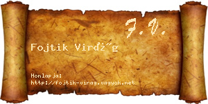 Fojtik Virág névjegykártya