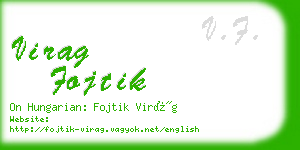 virag fojtik business card